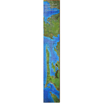 Greys Harbor, Leadbetter Point, Columbia River Map Home Decor Art Print on Real Wood