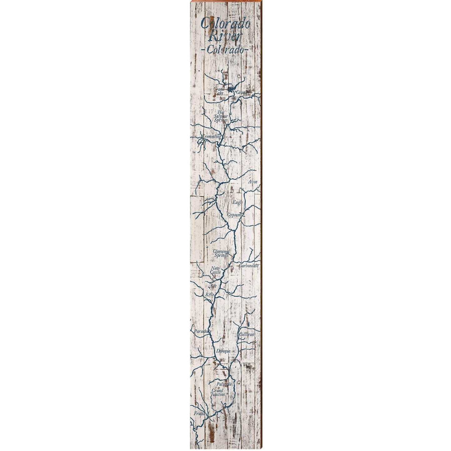 The Colorado River Map | Wall Art Print on Real Wood