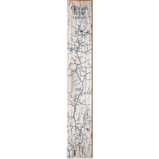 The Colorado River Map | Wall Art Print on Real Wood