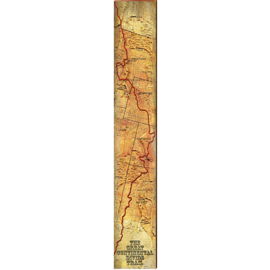 The Continental Divide Map Large Wall Art | Wall Art Print on Real Wood