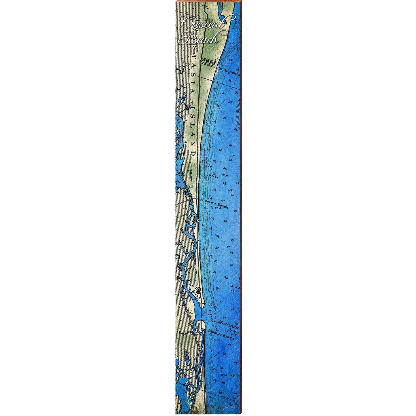 Crescent Beach, Florida Map Wooden Sign | Wall Art Print on Real Wood