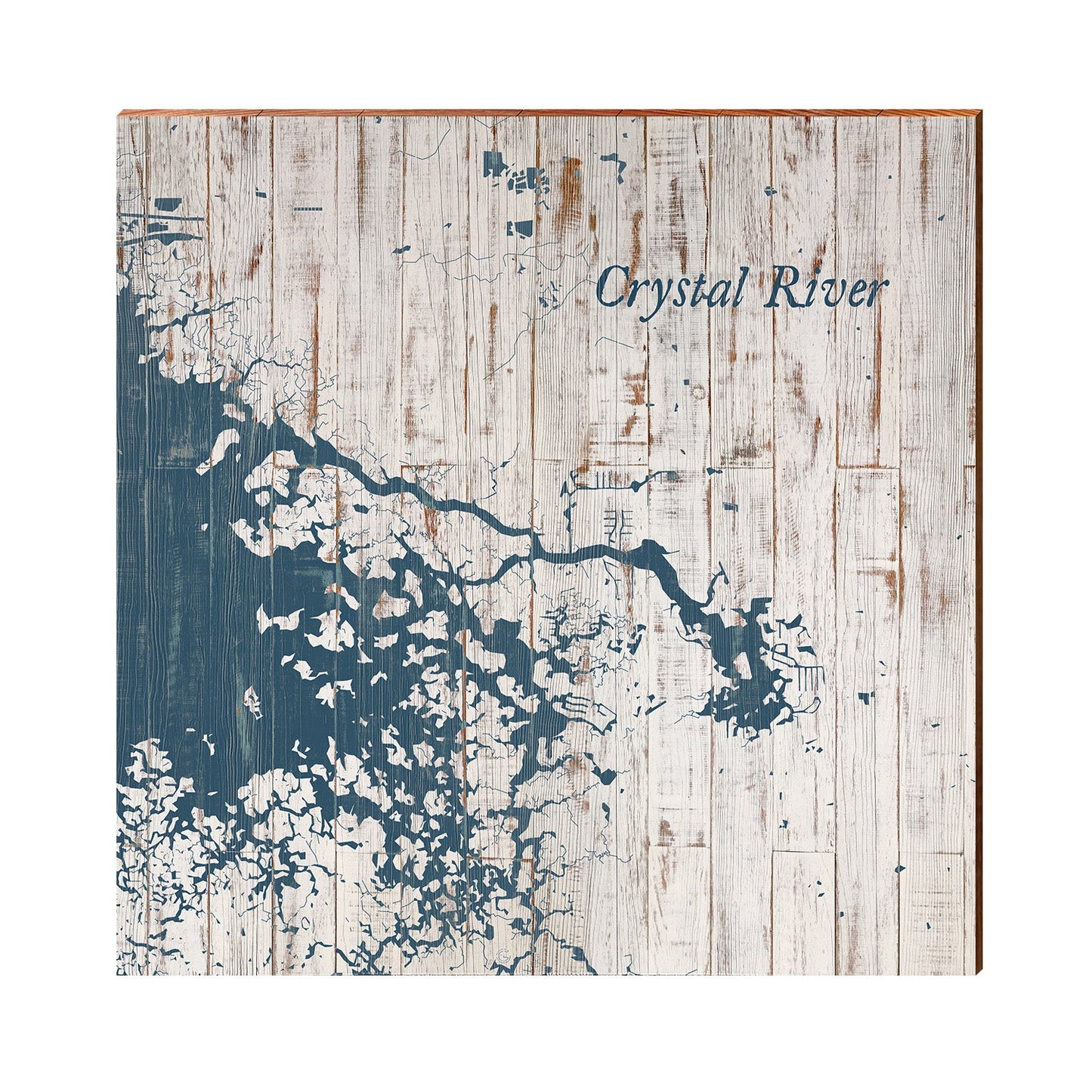 Crystal River, Florida Map Wooden Sign | Wall Art Print on Real Wood