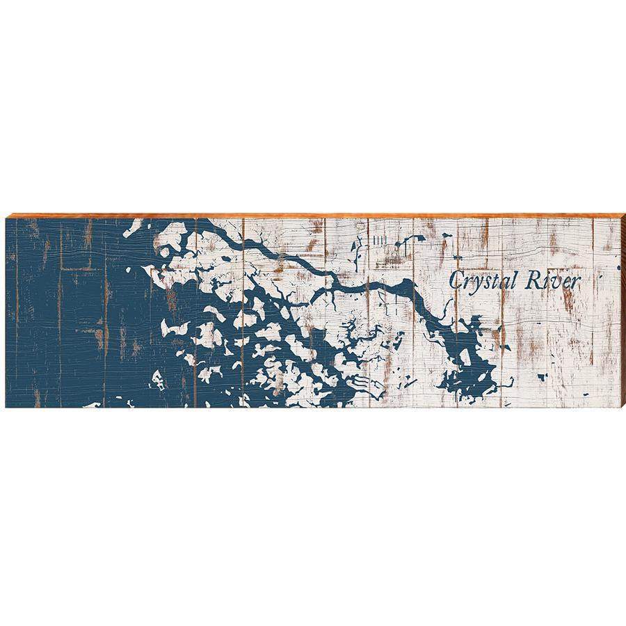 Crystal River, Florida Map Wooden Sign | Wall Art Print on Real Wood ...