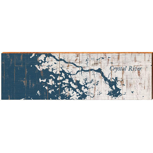 Crystal River, Florida Map Wooden Sign | Wall Art Print on Real Wood