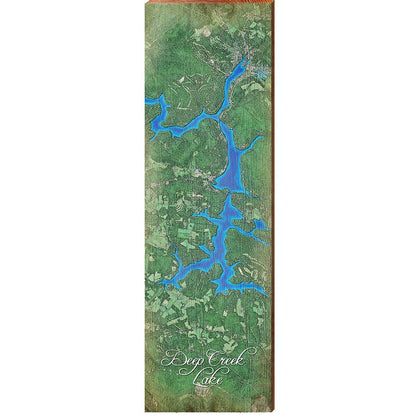 Deep Creek Lake Map Home Decor Art Print on Real Wood