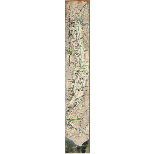 Delaware Water Gap National Recreation Area Map Wooden Sign | Wall Art Print on Real Wood