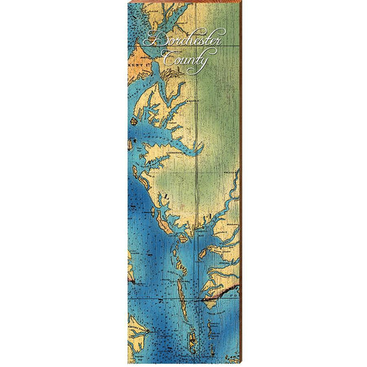 Dorchester County, Maryland Map Wooden Sign | Wall Art Print on Real Wood