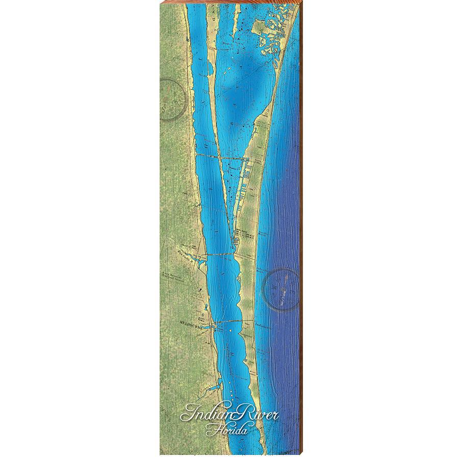 Indian River, Florida Map | Real Wood Wall Art Print