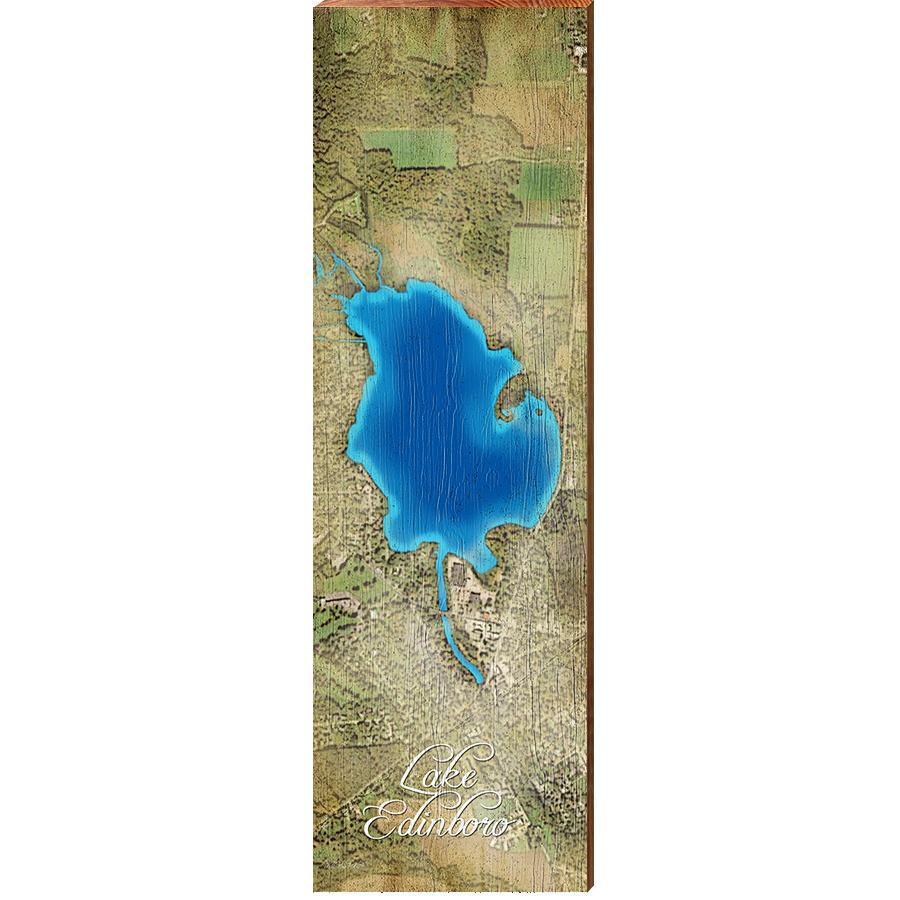 Lake Edinboro Map Home Decor Art Print on Real Wood