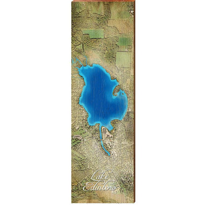 Lake Edinboro Map Home Decor Art Print on Real Wood