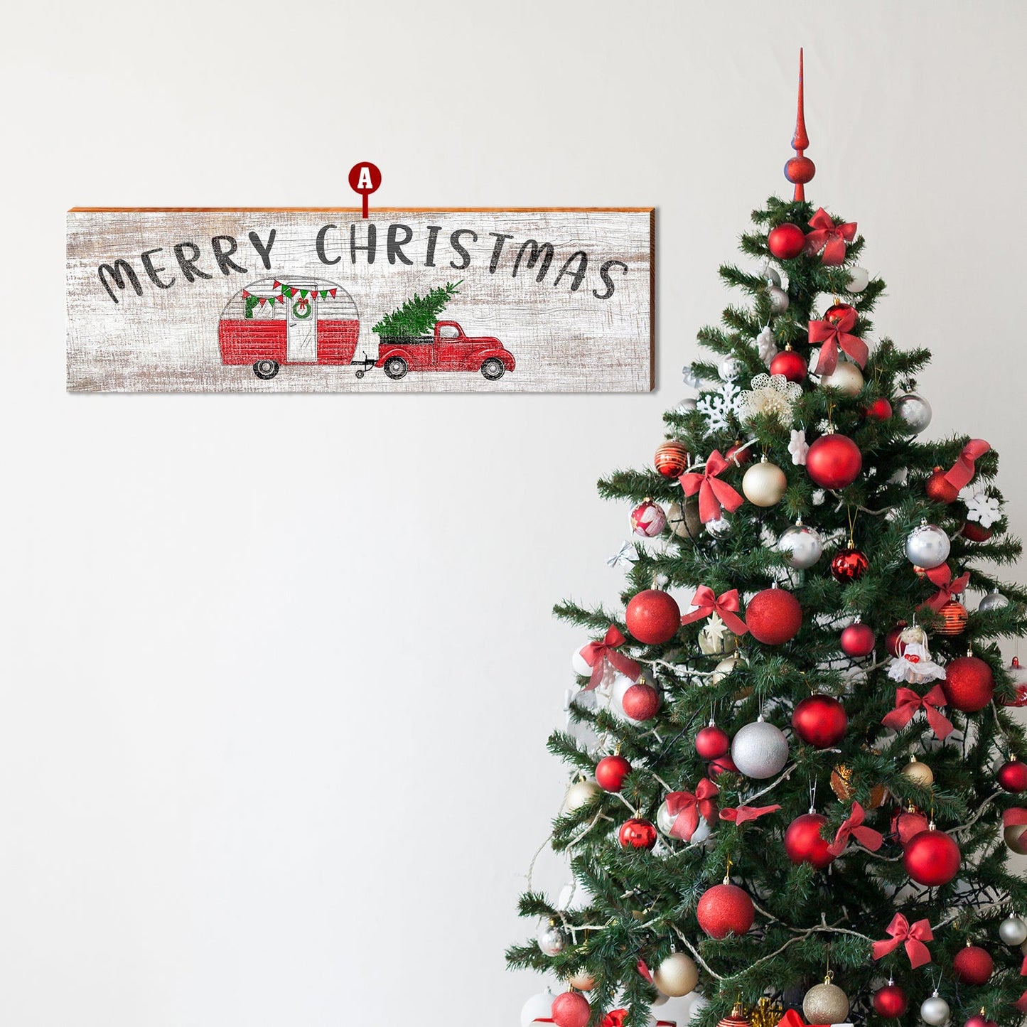 Customizable Christmas Truck Sign | Wall Art Print on Real Wood