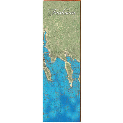 Fairhaven, Massachusetts Map Wooden Sign | Wall Art Print on Real Wood