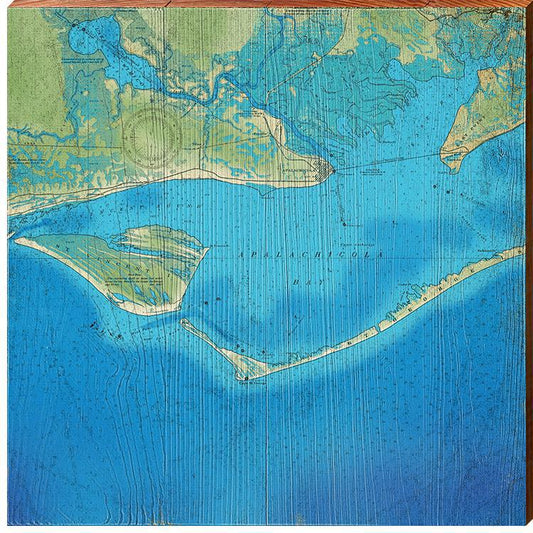 Forgotten Coast, Florida Map | Wall Art Print on Real Wood