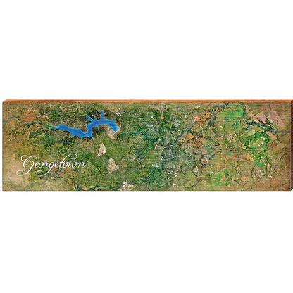 Georgtown Map Home Decor Art Print on Real Wood