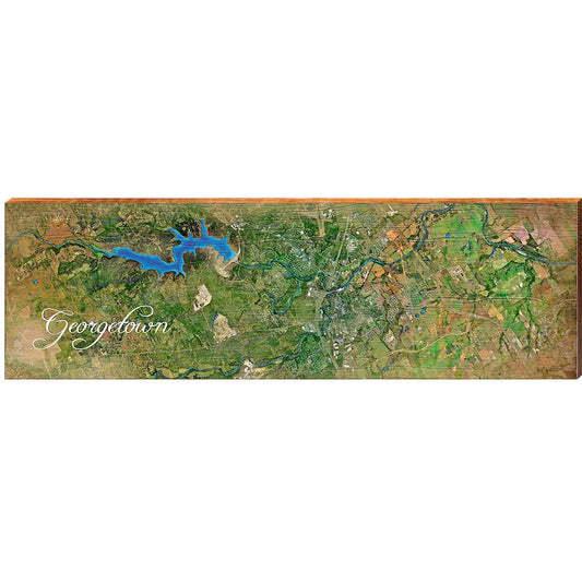 Georgtown Map Home Decor Art Print on Real Wood