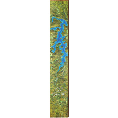 Lake Glenville, North Carolina Map | Wall Art Print on Real Wood