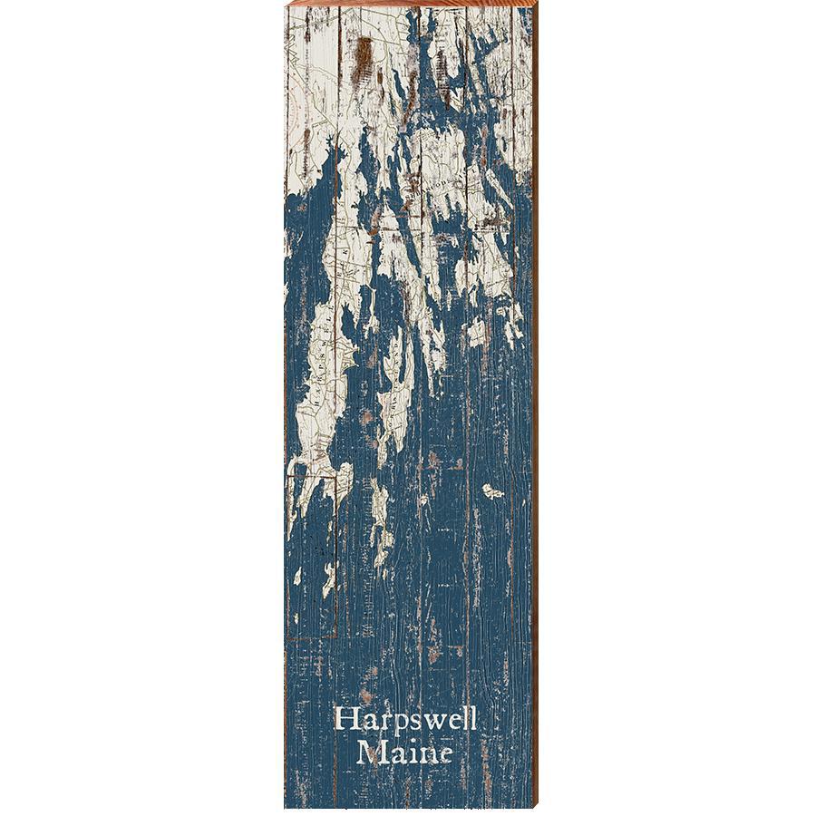 Harpswell, Maine Map Wooden Sign | Wall Art Print on Real Wood