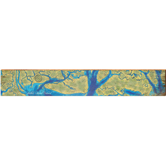 Hilton Head Island Map Home Decor Art Print on Real Wood