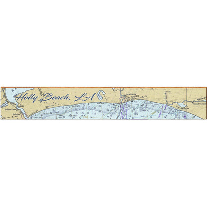 Holly Beach Louisiana Map Home Decor Art Print on Real Wood Each