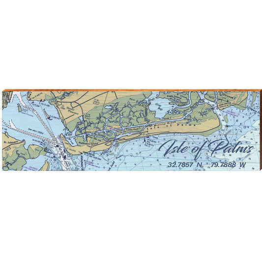 Isle of Palms NOAA Chart | Wall Art Print on Real Wood