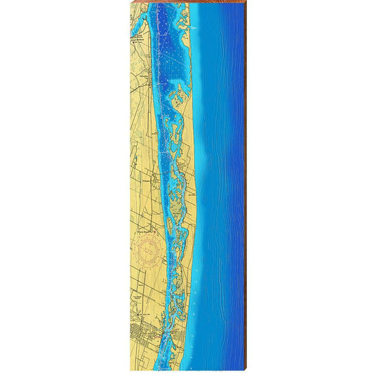 Indian River, Florida - Roseland to Vero Beach Topographical Styled Map Wall Art | Wall Art Print on Real Wood