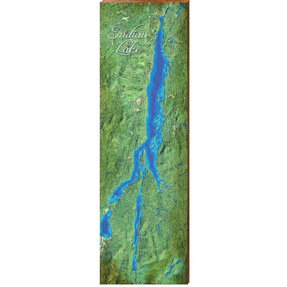 Indian Lake, New York Satellite Map Wall Art | Wall Art Print on Real Wood