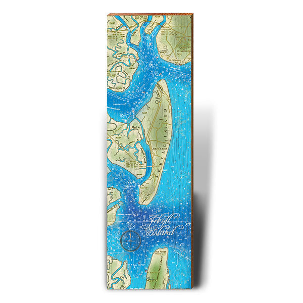 Jekyll Island, Georgia Map Wooden Sign | Wall Art Print on Real Wood