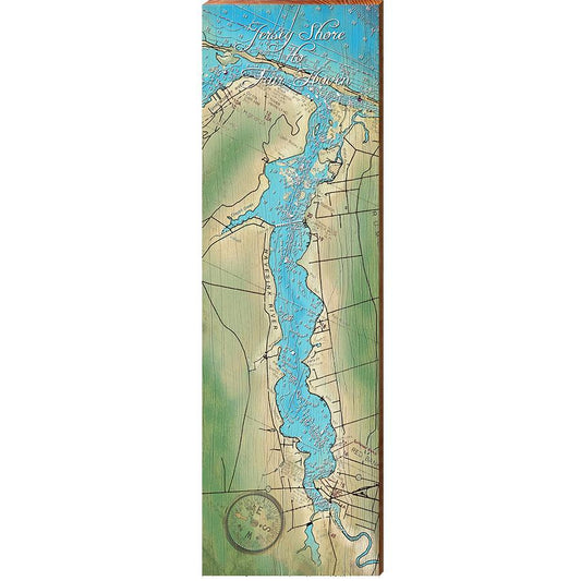 Jersey Shore to Fair Haven Map Home Decor Art Print on Real Wood