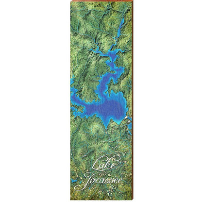 Lake Jocassee Map Home Decor Art Print on Real Wood