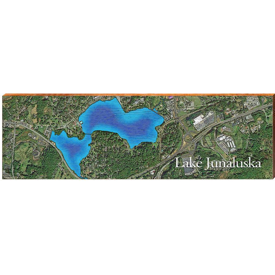 Lake Junaluska, North Carolina Map | Wall Art Print on Real Wood