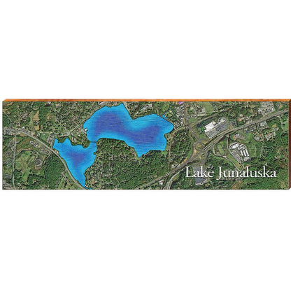 Lake Junaluska, North Carolina Map | Wall Art Print on Real Wood