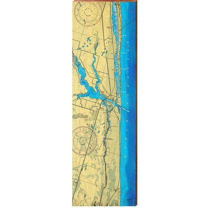 Jupiter Inlet, Florida Topographical Styled Map Wall Art | Wall Art Print on Real Wood