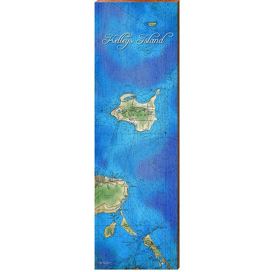Kelley's Island Map Home Decor Art Print on Real Wood