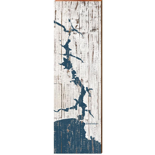 Kennebunkport River Shabby Map Home Decor Art Print on Real Wood