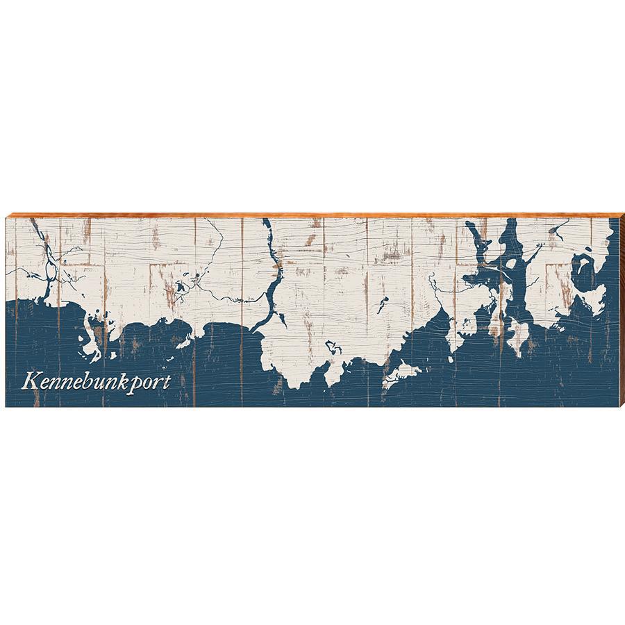 Kennebunkport, Maine Map Wooden Sign | Wall Art Print on Real Wood