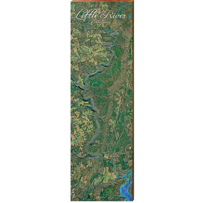 Little Rivers, Alabama Satellite Map Wall Art | Wall Art Print on Real Wood