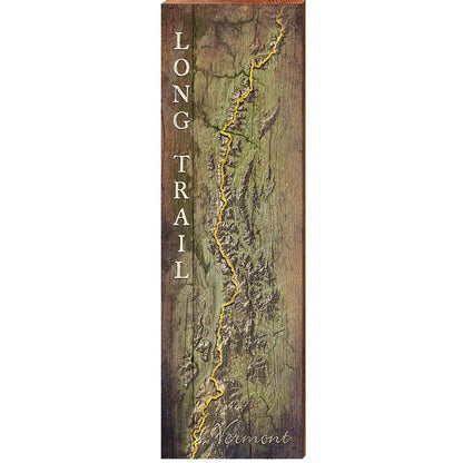 Long Trail, Vermont Map Home Decor Art Print on Real Wood