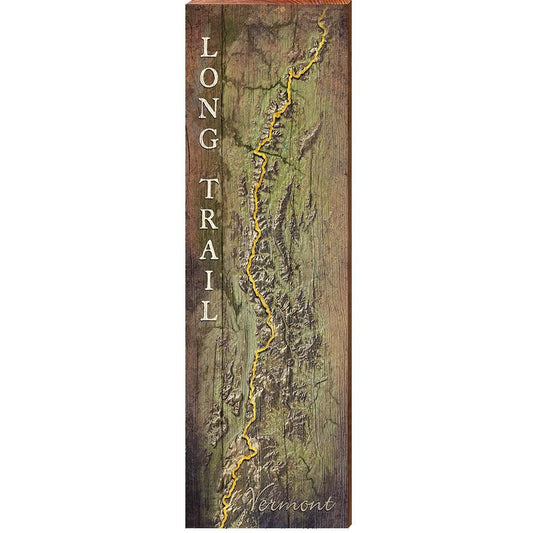 Long Trail, Vermont Map Home Decor Art Print on Real Wood