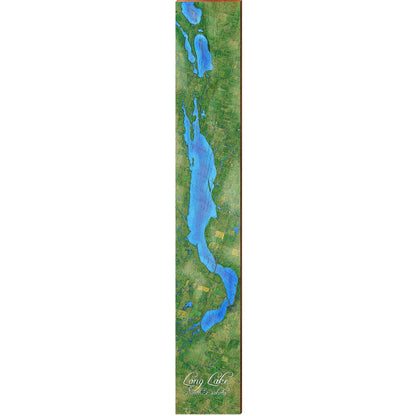 Long Lake, ND Map Home Decor Art Print on Real Wood