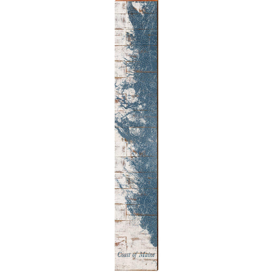 Coast of Maine Map | Wall Art Print on Real Wood