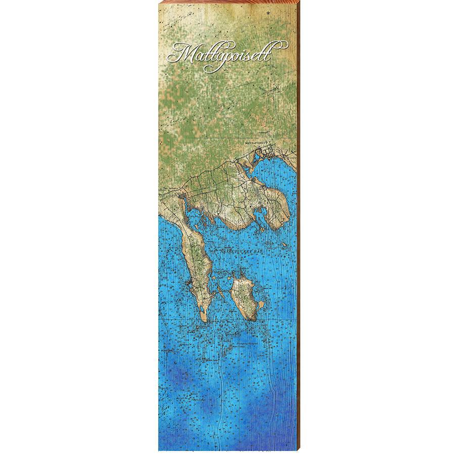 Mattapoisett, Massachusetts Map Wooden Sign | Wall Art Print on Real Wood