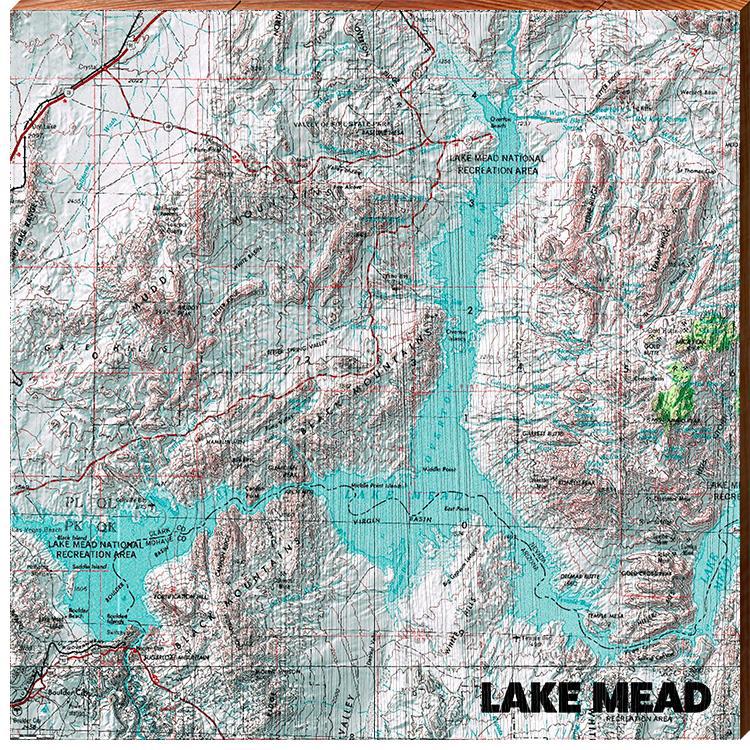Lake Mead, Arizona & Nevada | Wall Art Print on Real Wood