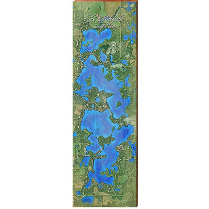 Lake Metigoshe, ND Map Home Decor Art Print on Real Wood