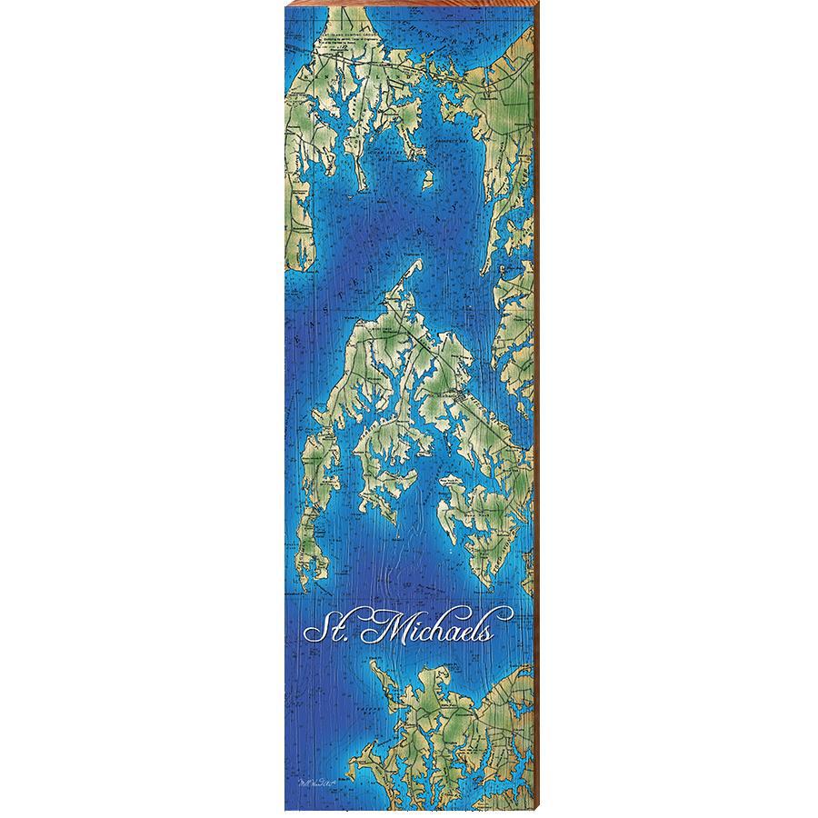 St. Michaels, Maryland Map Wooden Sign | Wall Art Print on Real Wood