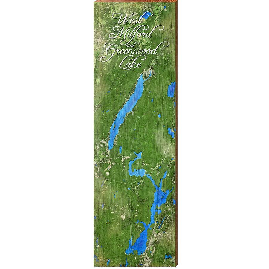 West Milford and Greenwood Lake Map Home Decor Art Print on Real Wood