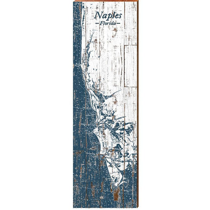 Naples, Florida Map Wooden Sign | Wall Art Print on Real Wood