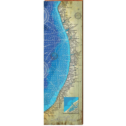 New Buffalo, Michigan Map | Wall Art Print on Real Wood | Lake Michigan Lake House Home Decor