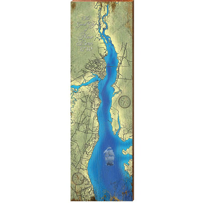 The Great City of New Bern Map Home Decor Art Print on Real Wood