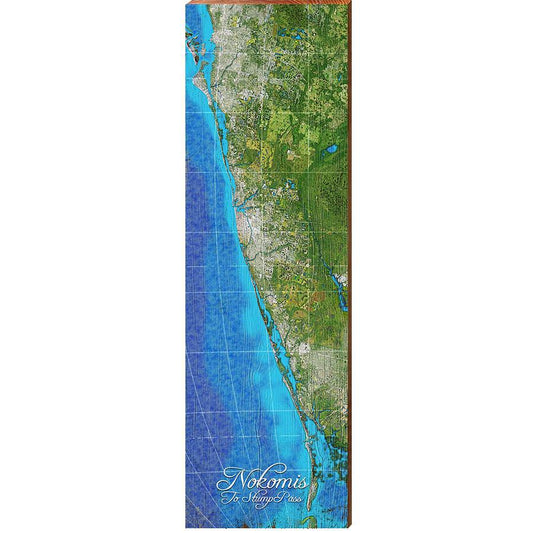 Nokomis to Stump Pass, Florida | Wall Art Print on Real Wood