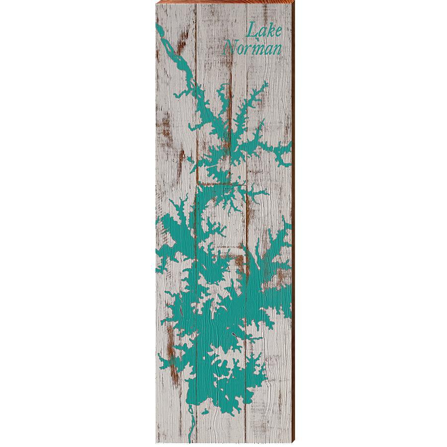 Lake Norman, North Carolina Map | Wall Art Print on Real Wood